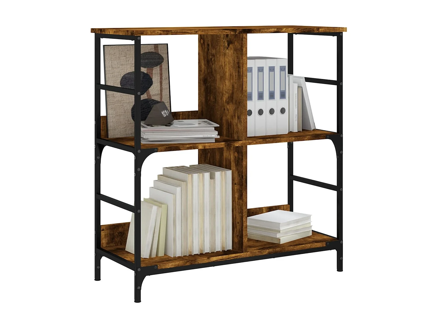 Bibliothèque chêne fumé 78,5x33x82 bois d'ingénierie