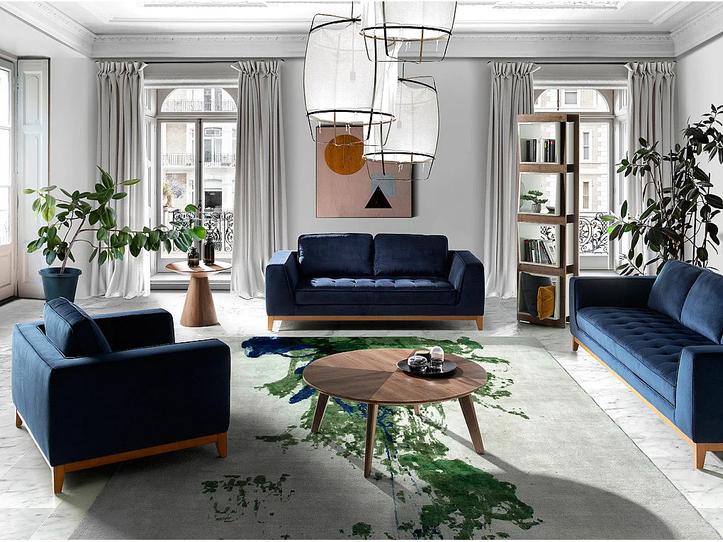 Étagère contemporaine bois noyer et laqué Muza-Couleur Vespa