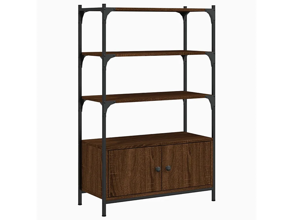 Bibliothèque à 3 niveaux chêne marron 70x30x109,5