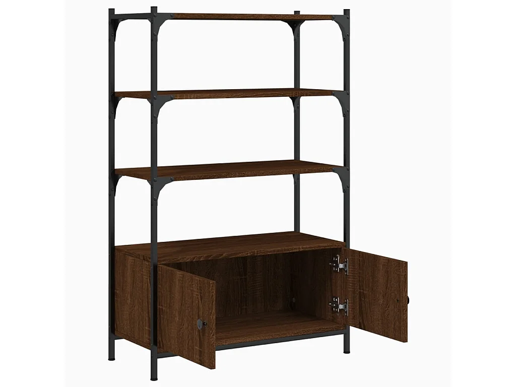 Bibliothèque à 3 niveaux chêne marron 70x30x109,5