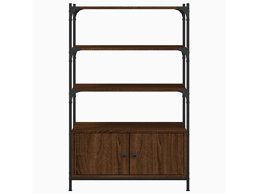 Bibliothèque à 3 niveaux chêne marron 70x30x109,5