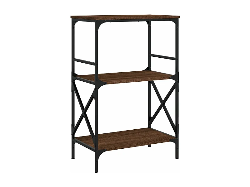 Bibliothèque à 3 niveaux chêne marron 59x35x90,5