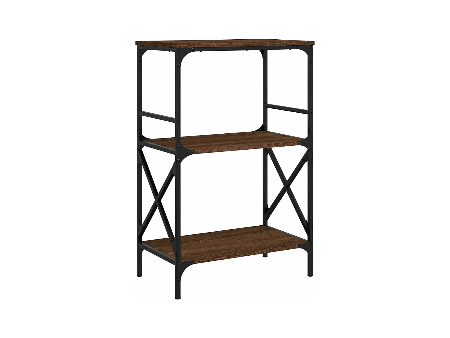 Bibliothèque à 3 niveaux chêne marron 59x35x90,5