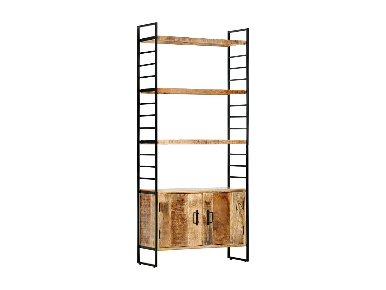 Bibliothèque à 4 niveaux 80x30x180 Bois de manguier brut