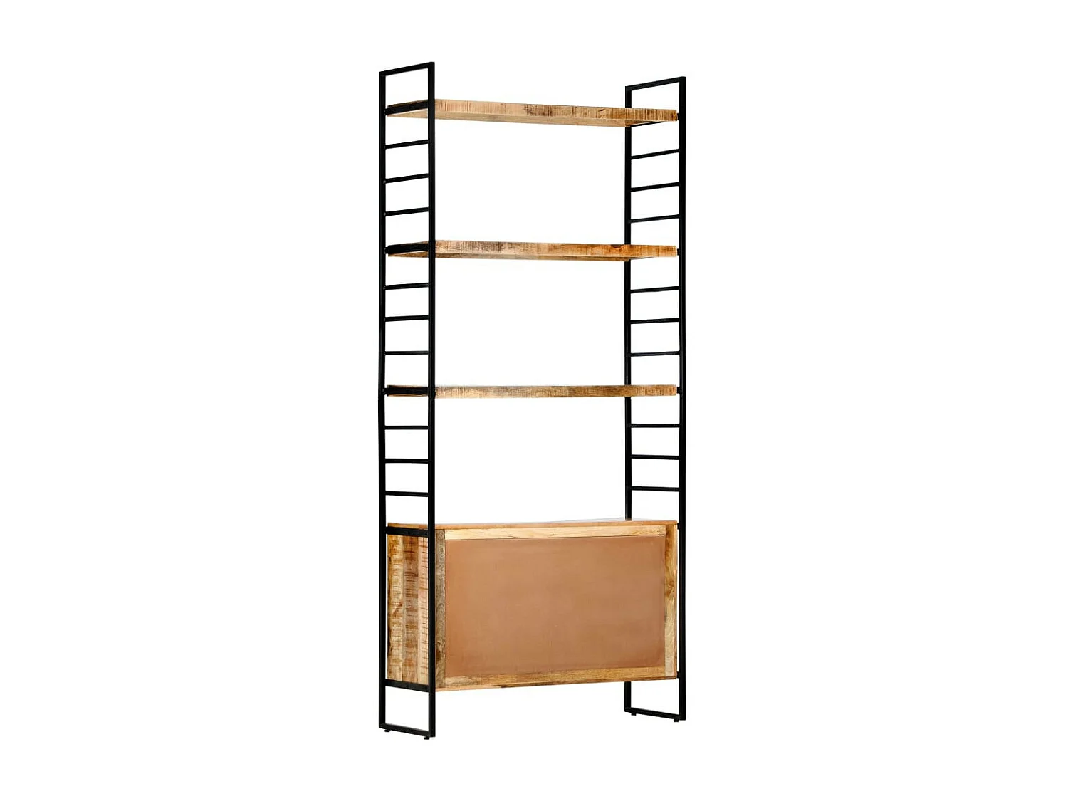 Bibliothèque à 4 niveaux 80x30x180 Bois de manguier brut