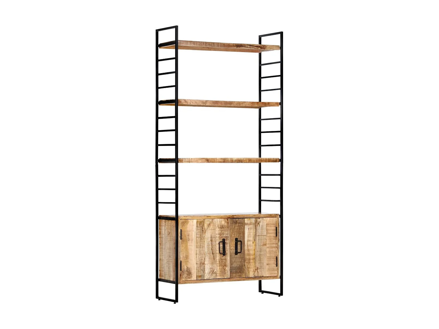 Bibliothèque à 4 niveaux 80x30x180 Bois de manguier brut