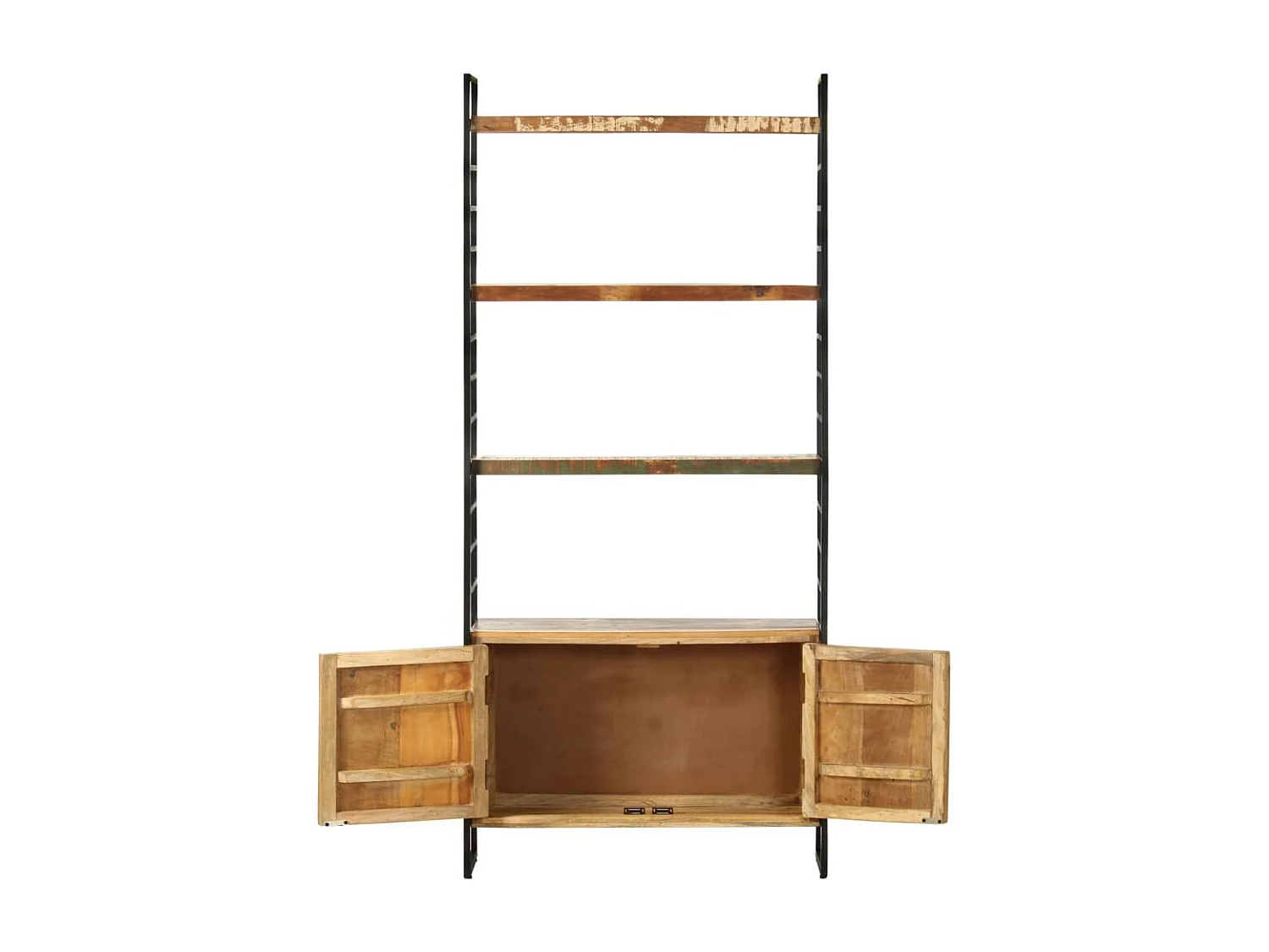 Bibliothèque 4 niveaux 80x30x180 Bois solide de récupération