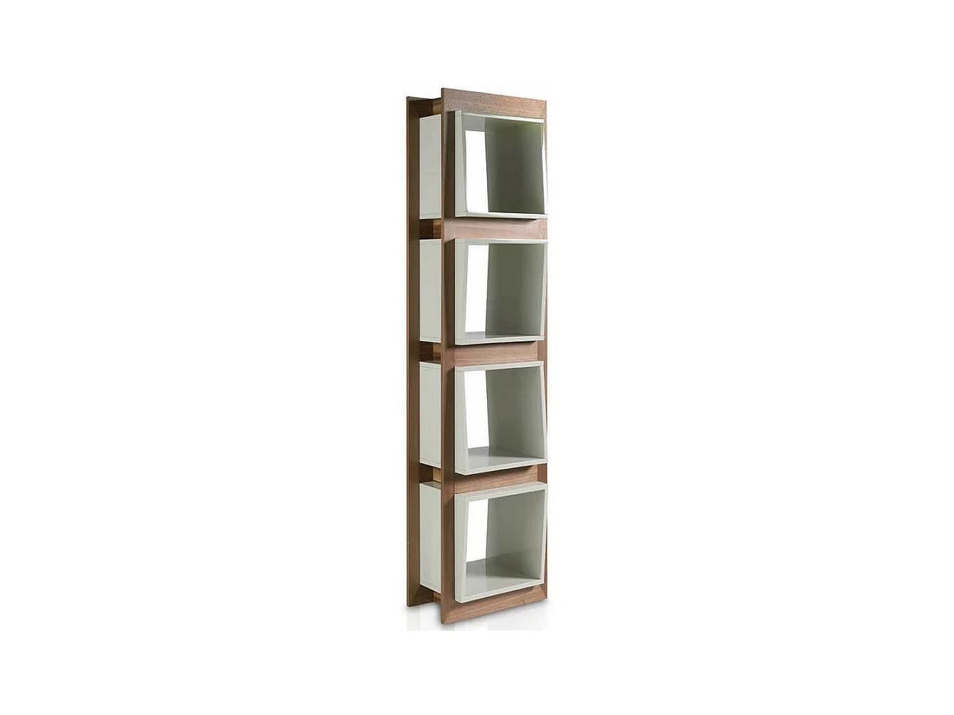 Étagère contemporaine bois noyer et laqué Muza-Couleur Pink