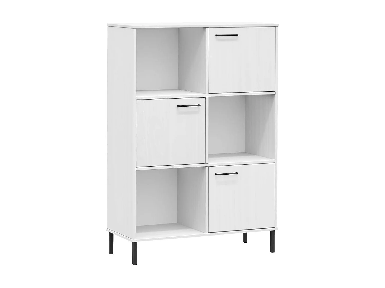 Boekenkast met metalen poten OSLO 90x35x128,5 cm hout wit