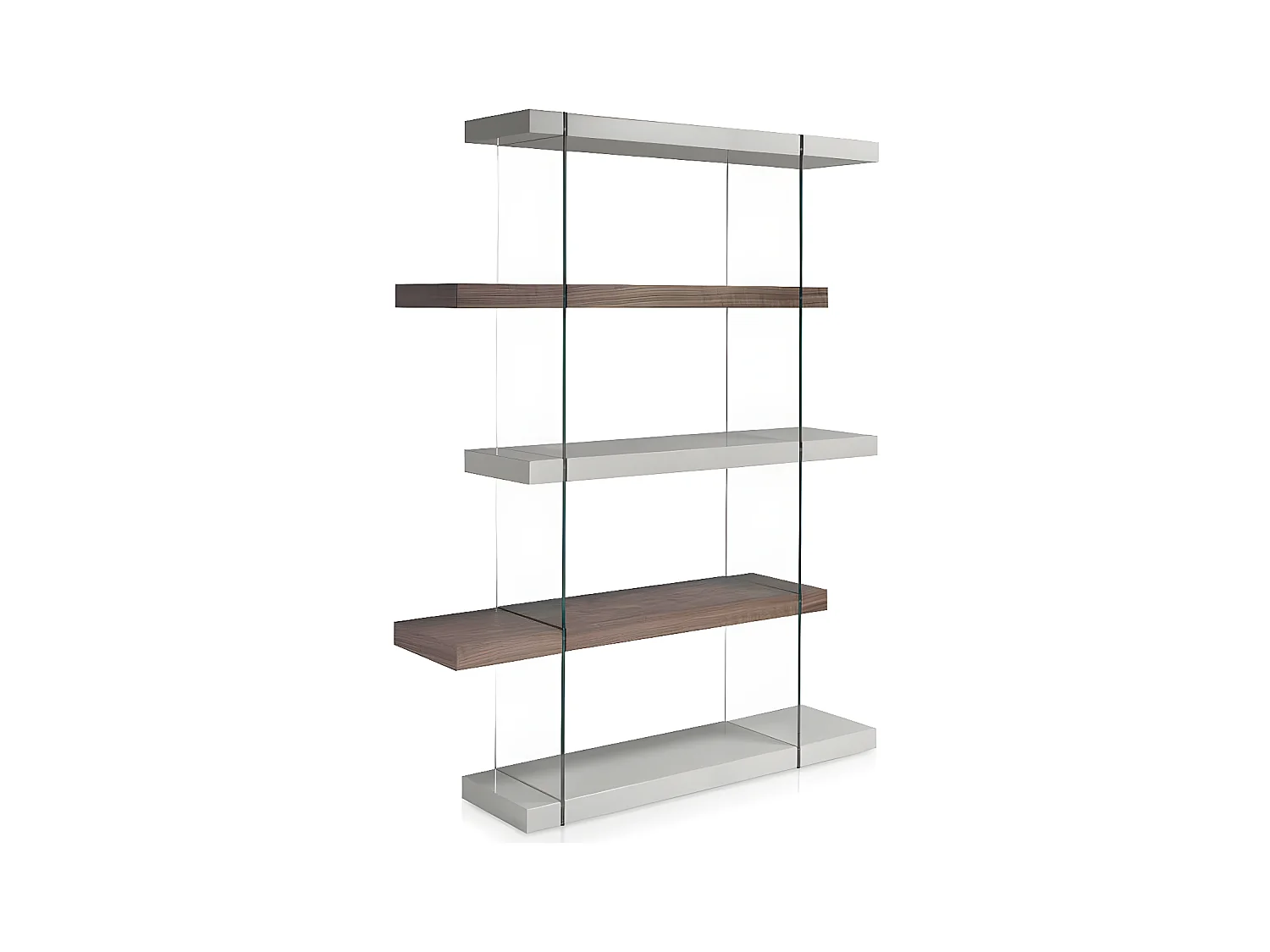 Étagère moderne bois noyer et bois laqué Roma-Couleur Bambu