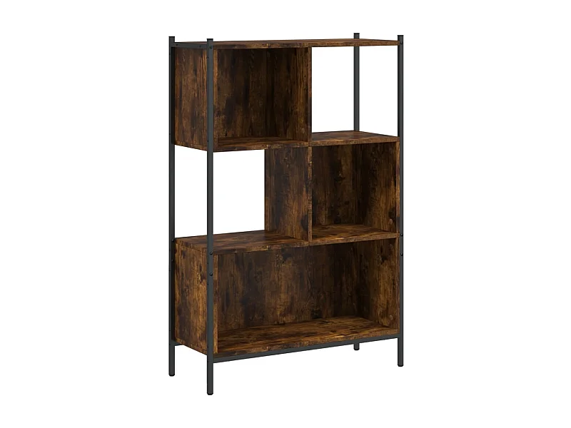 Bibliothèque chêne fumé 72x28x109 bois d'ingénierie