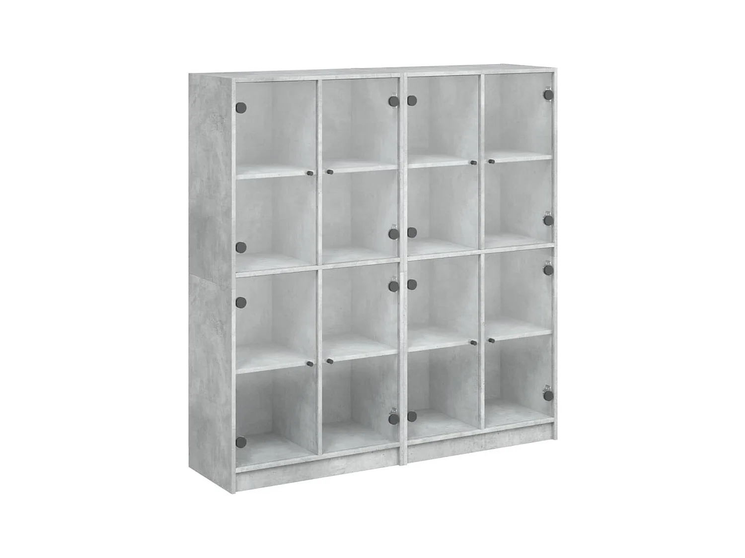 Bibliothèque avec portes gris béton 136x37x142