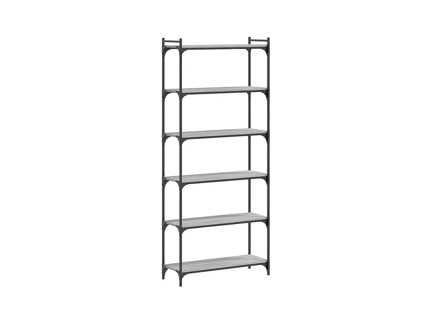 Bibliothèque 6niveaux sonoma gris 80x30x188 bois d'ingénierie