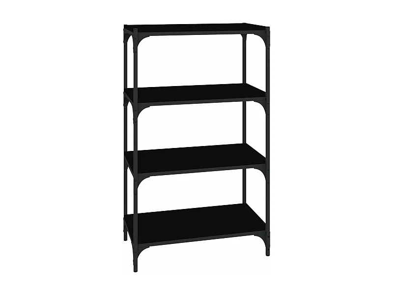 Bibliothèque Noir 60x33x100 Bois d'ingénierie et acier