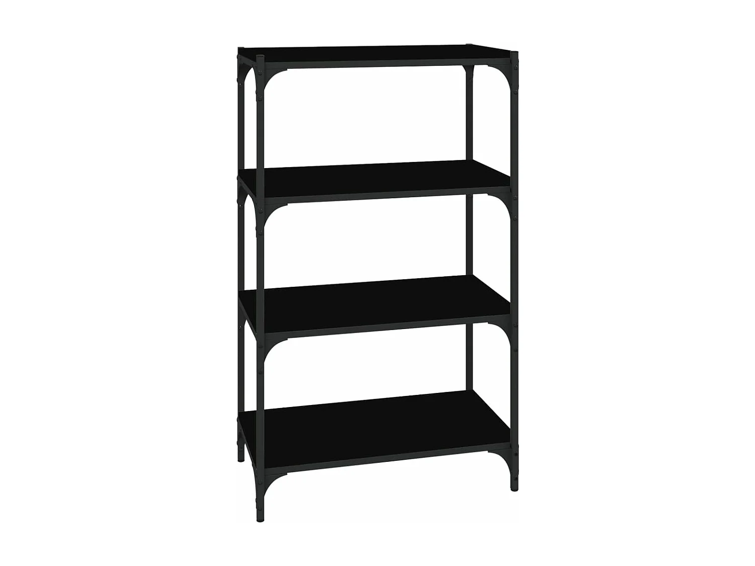 Bibliothèque Noir 60x33x100 Bois d'ingénierie et acier