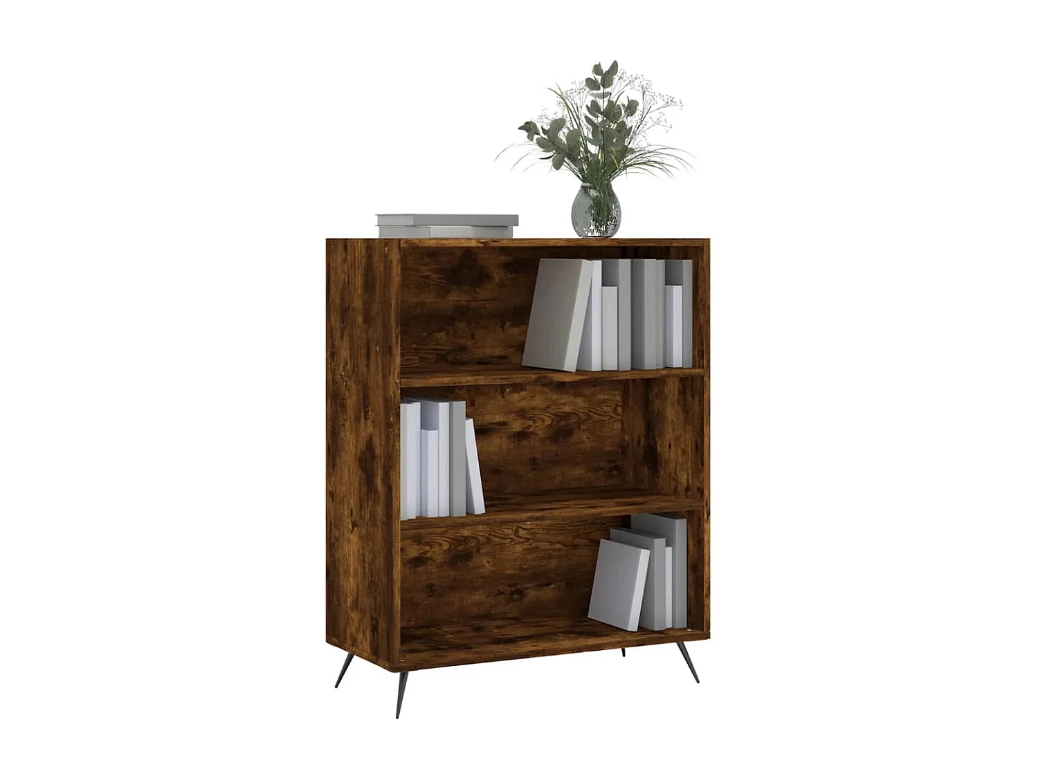 Bibliothèque chêne fumé 69,5x32,5x90 bois d'ingénierie