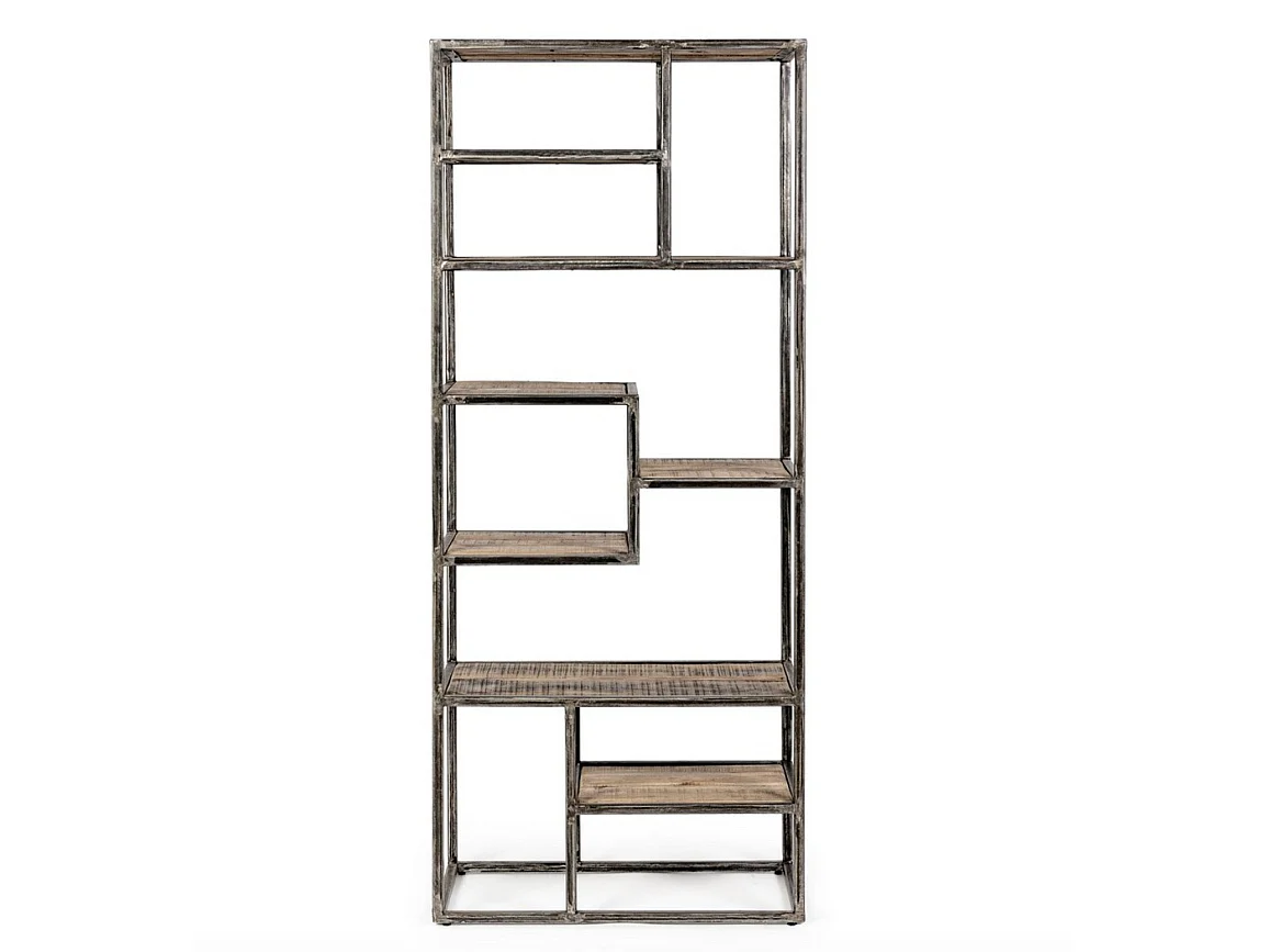 Etagère bois d'acacia clair et acier vieilli Kadone 70cm