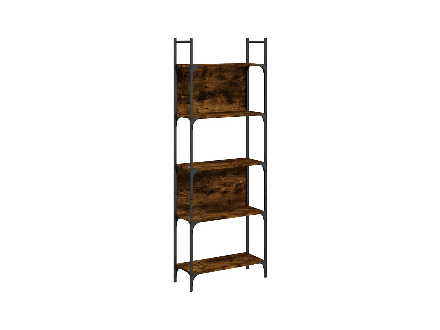 Bibliothèque à 5 niveaux chêne fumé 60,5x24x166,5