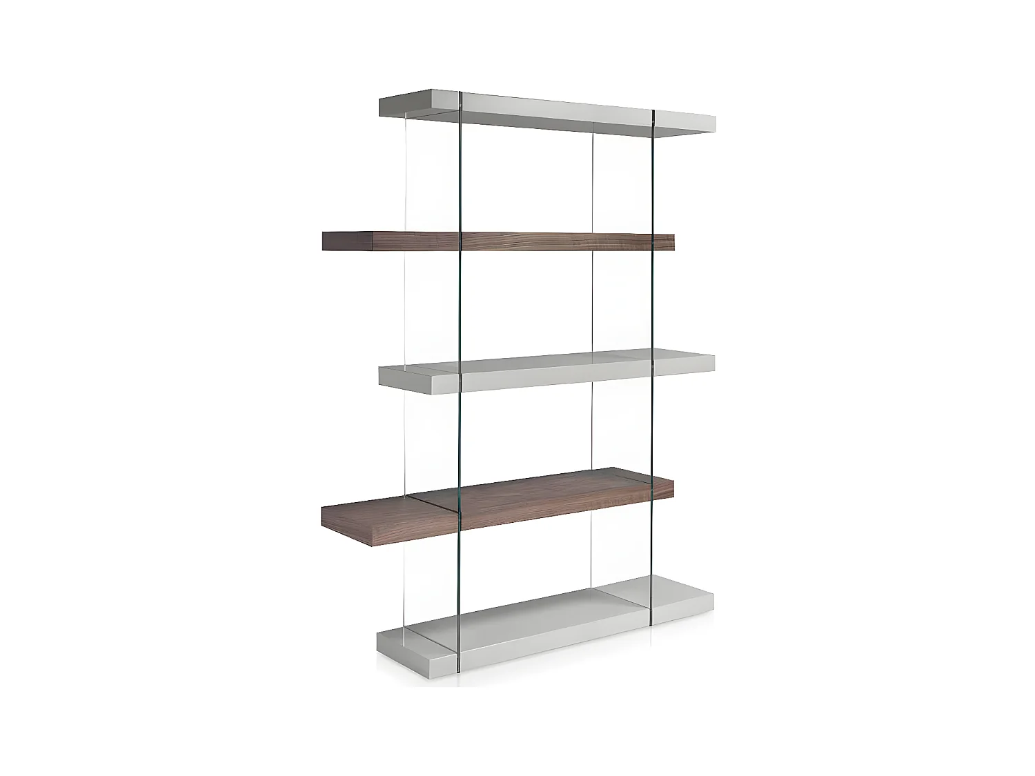 Étagère moderne bois noyer et bois laqué Roma-Couleur Fer