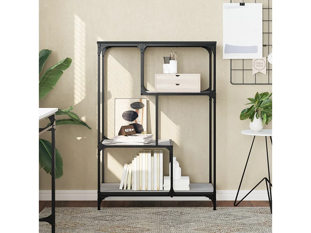 Bibliothèque sonoma gris 81x36x115 bois d'ingénierie et acier