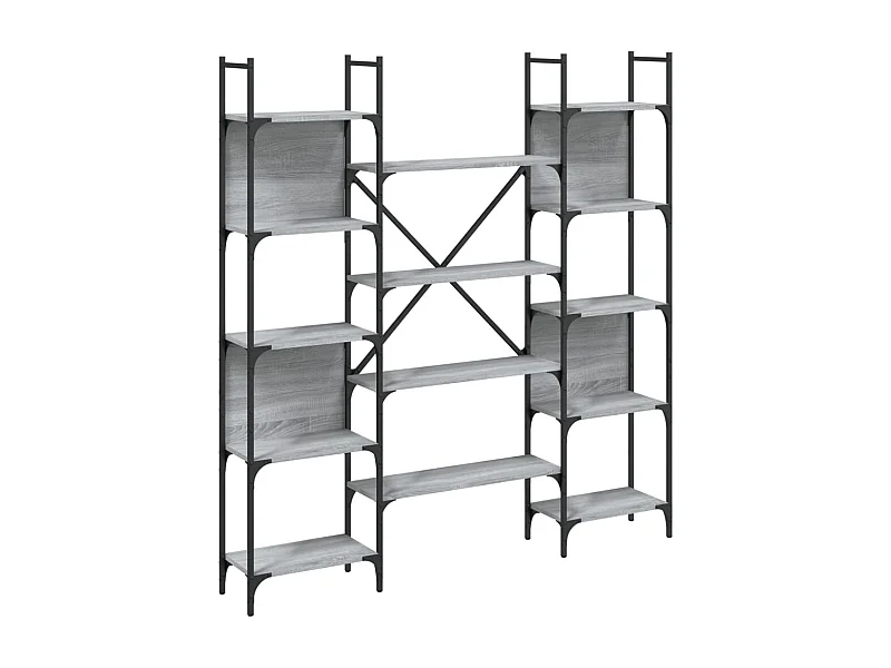 Bibliothèque sonoma gris 155,5x24x166,5 bois d'ingénierie