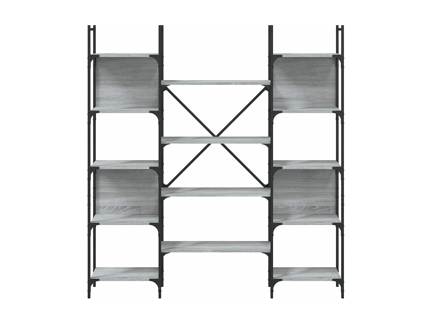 Bibliothèque sonoma gris 155,5x24x166,5 bois d'ingénierie