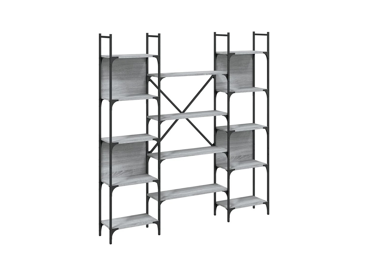 Bibliothèque sonoma gris 155,5x24x166,5 bois d'ingénierie