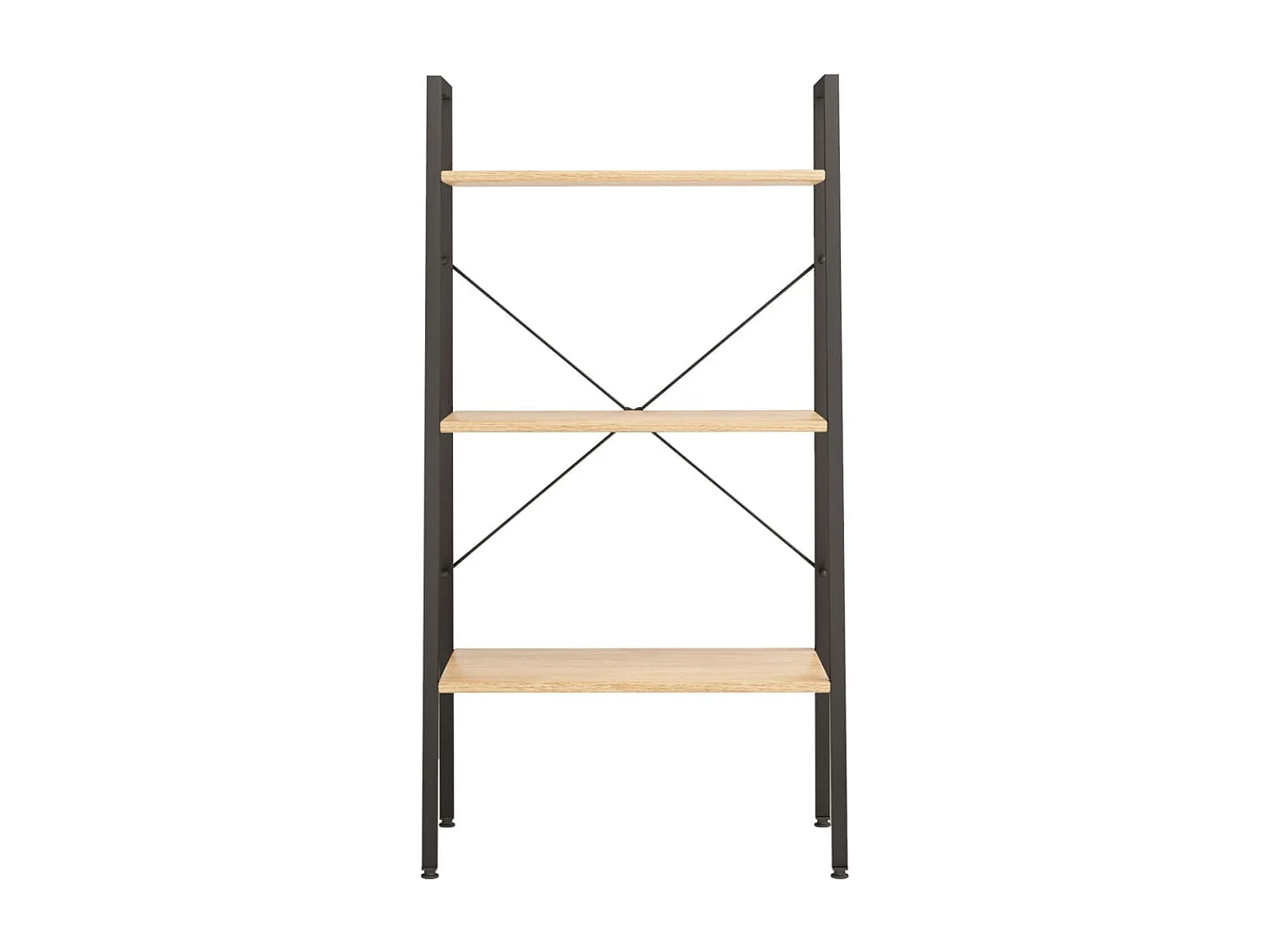 Étagère sur pied 3 niveaux Marron clair et noir 56x35x108