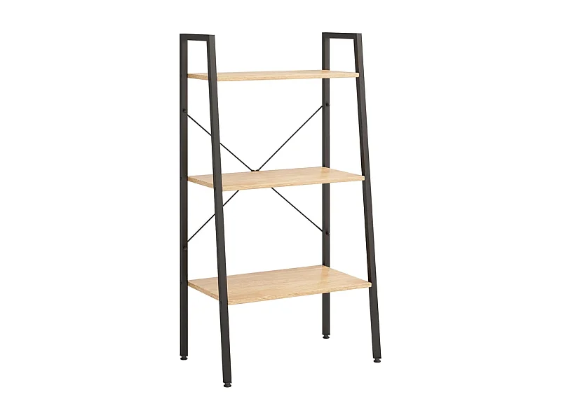 Étagère sur pied 3 niveaux Marron clair et noir 56x35x108