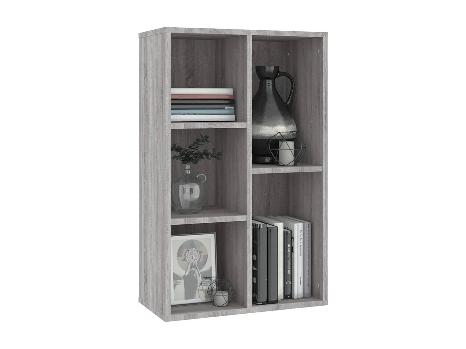 Bibliothèque-Buffet sonoma gris 50x25x80 bois d'ingénierie