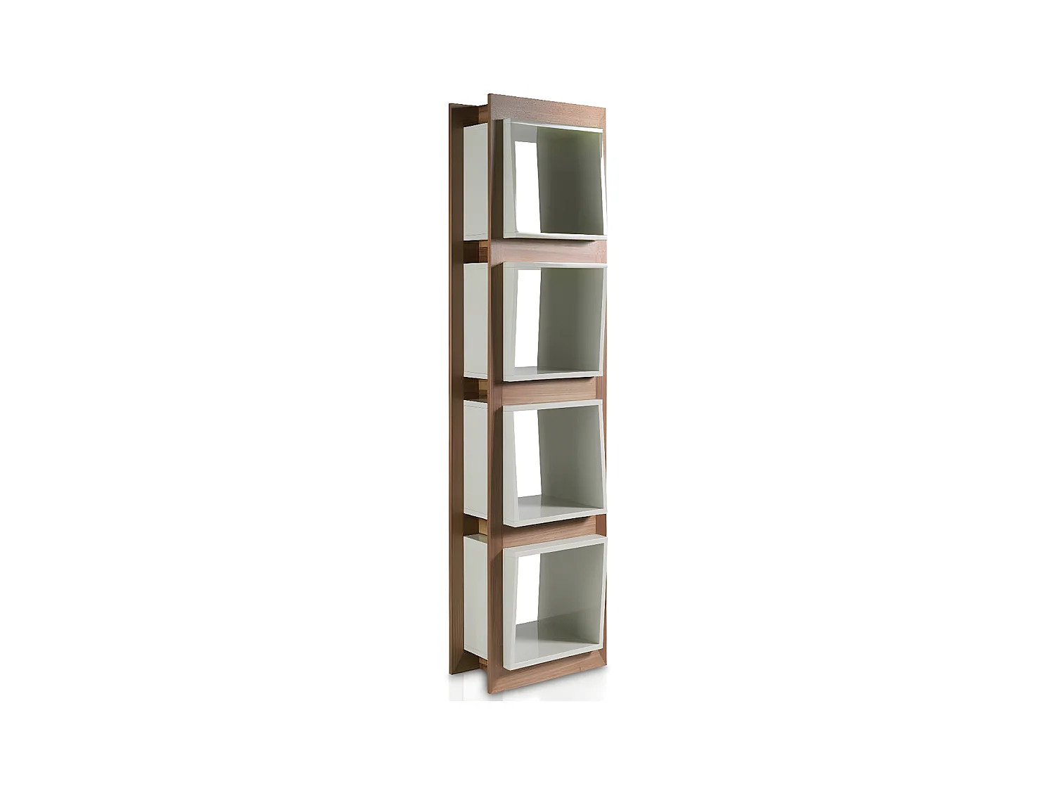 Étagère contemporaine bois noyer et laqué Muza-Couleur Ultramar