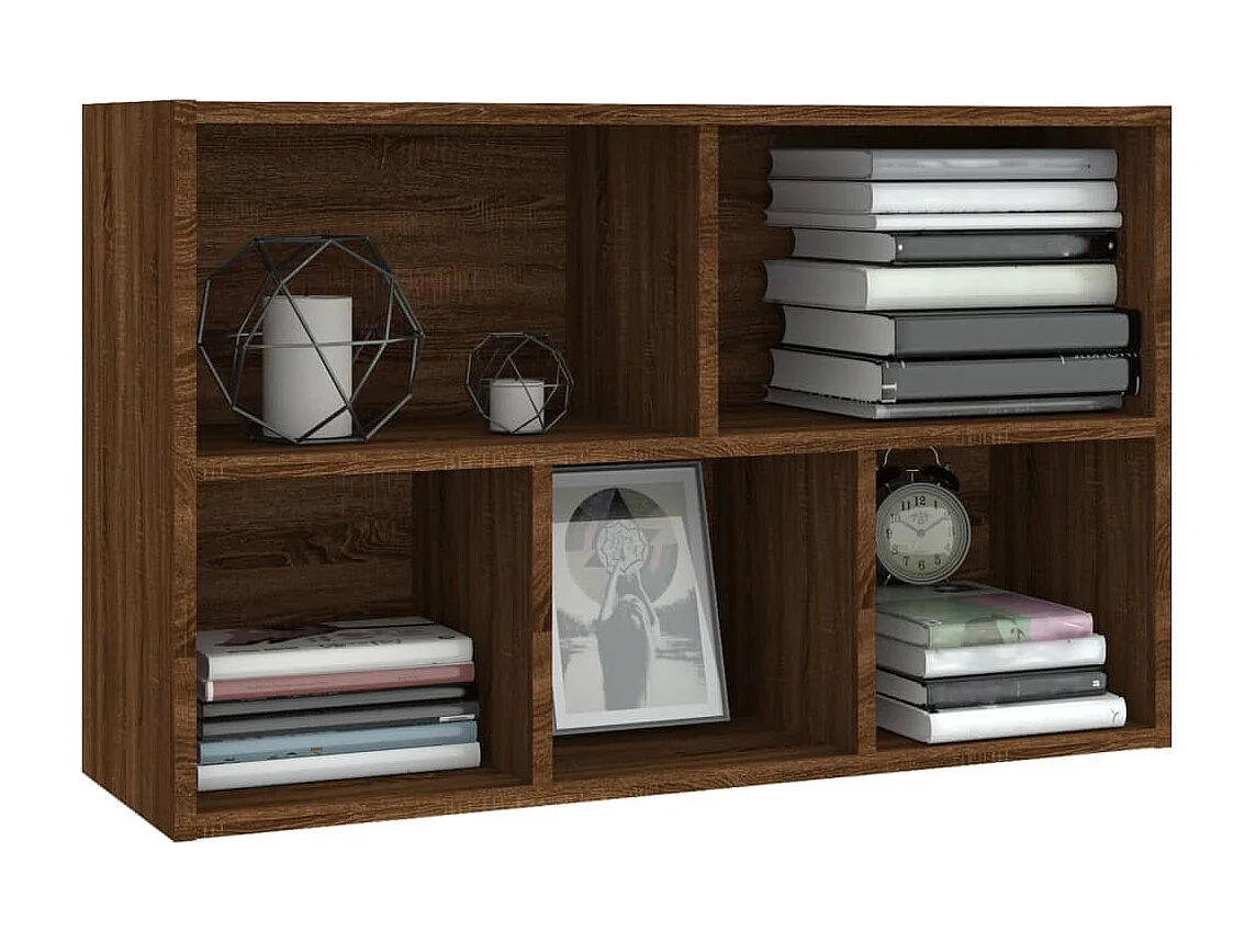 Bibliothèque-Buffet chêne marron 50x25x80 bois d'ingénierie