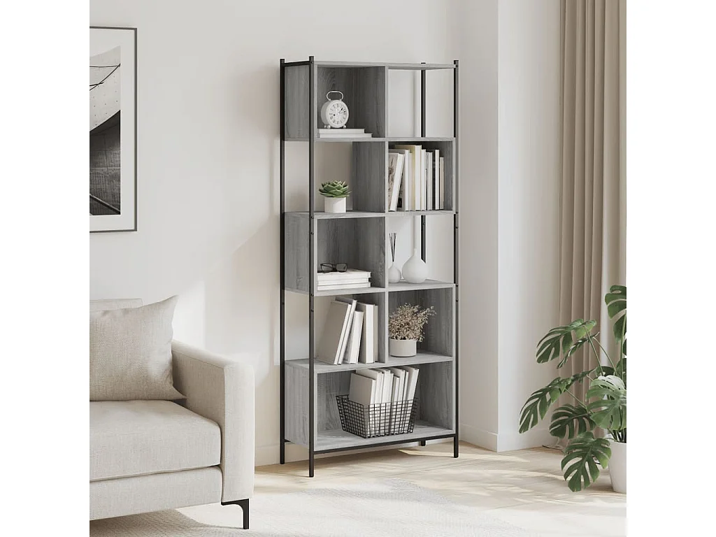 Bibliothèque sonoma gris 72x28x172 bois d'ingénierie
