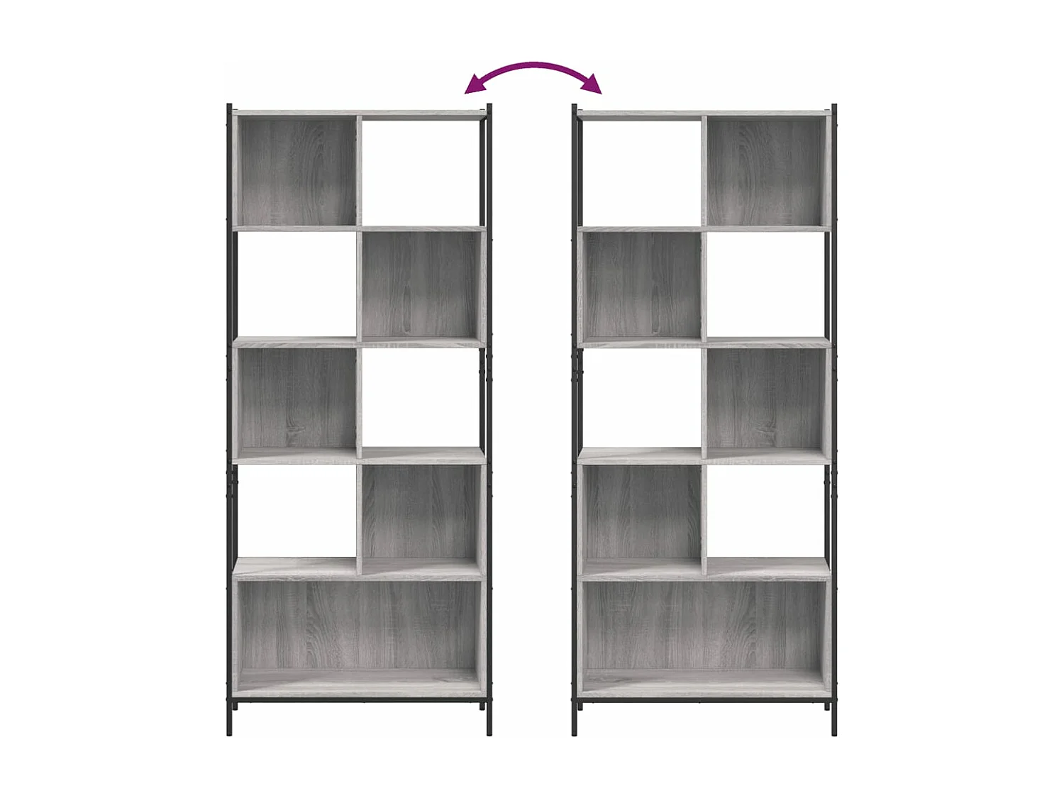 Bibliothèque sonoma gris 72x28x172 bois d'ingénierie