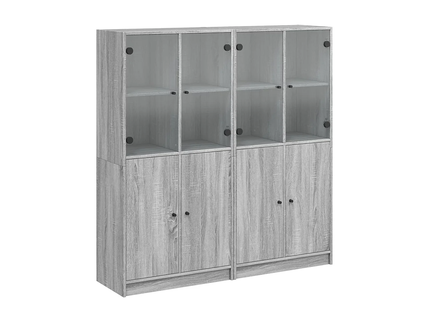 Bibliothèque avec portes sonoma gris 136x37x142