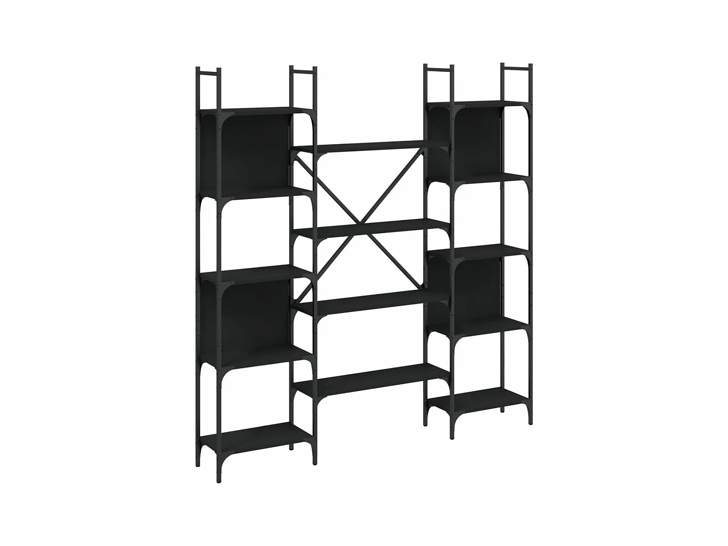 Bibliothèque noir 155,5x24x166,5 bois d'ingénierie