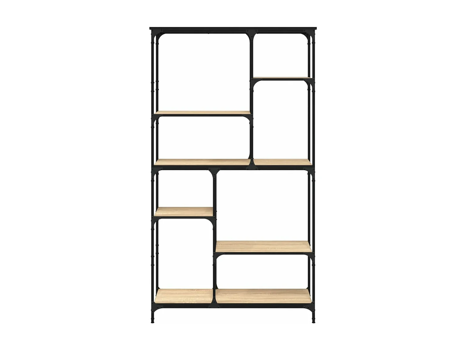 Bibliothèque chêne sonoma 99x35,5x176 bois ingénierie acier