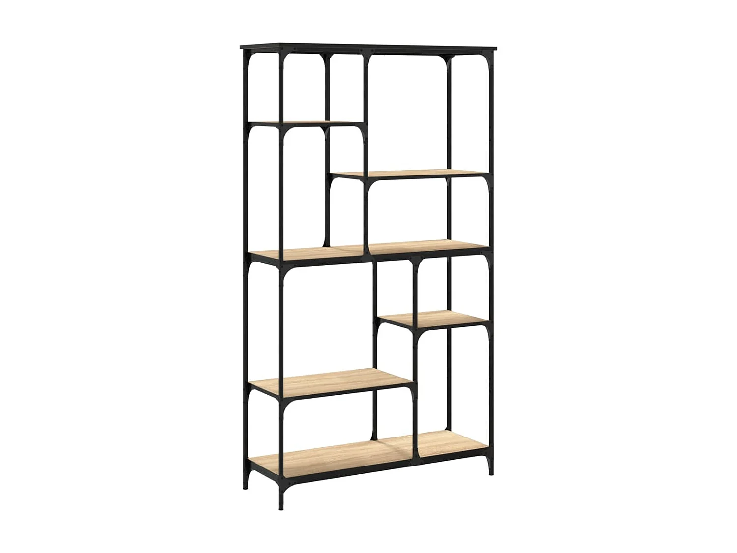 Bibliothèque chêne sonoma 99x35,5x176 bois ingénierie acier