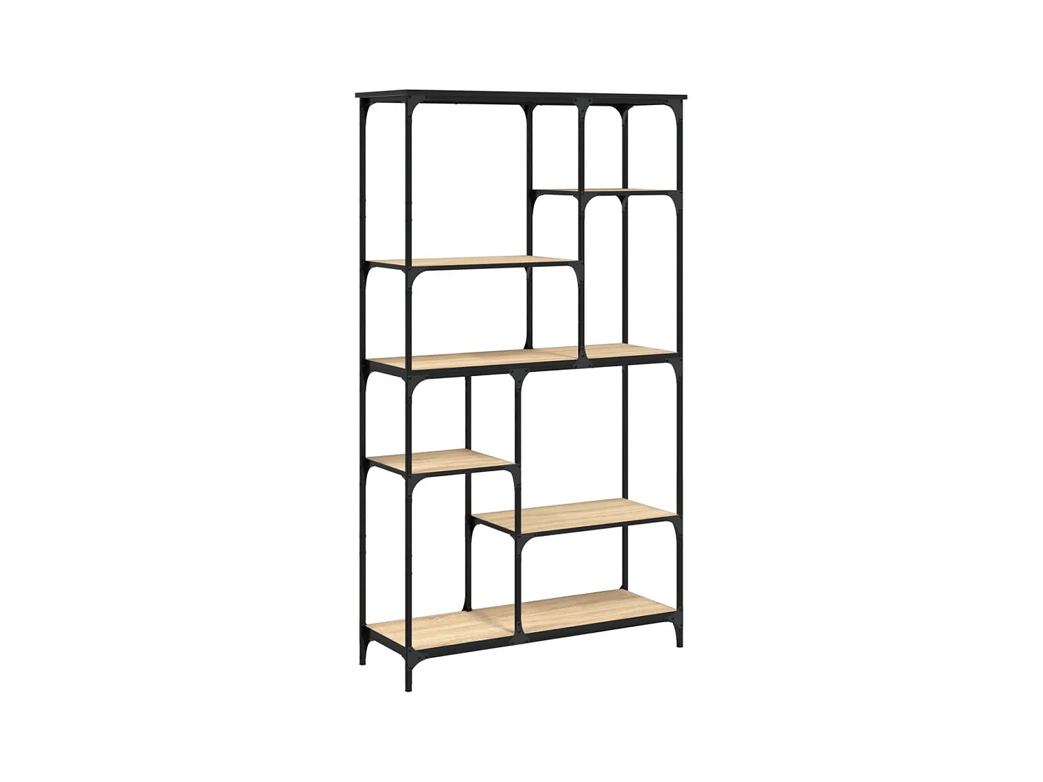 Bibliothèque chêne sonoma 99x35,5x176 bois ingénierie acier
