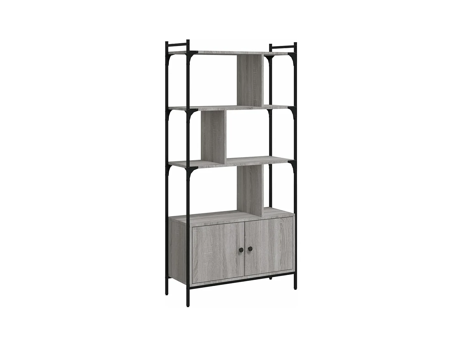 Bibliothèque avec portes sonoma gris 76,5x30x154,5
