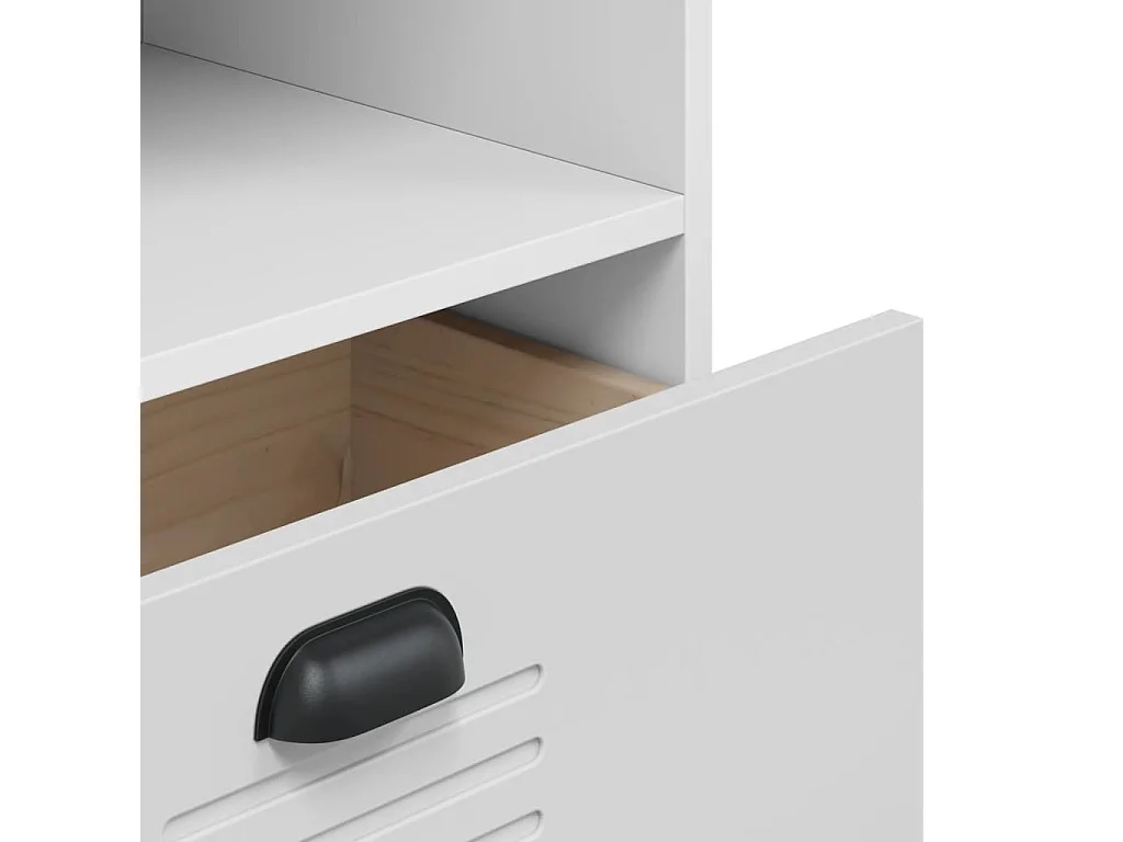 Bibliothèque VIKEN blanc 60x35x123 bois massif de pin