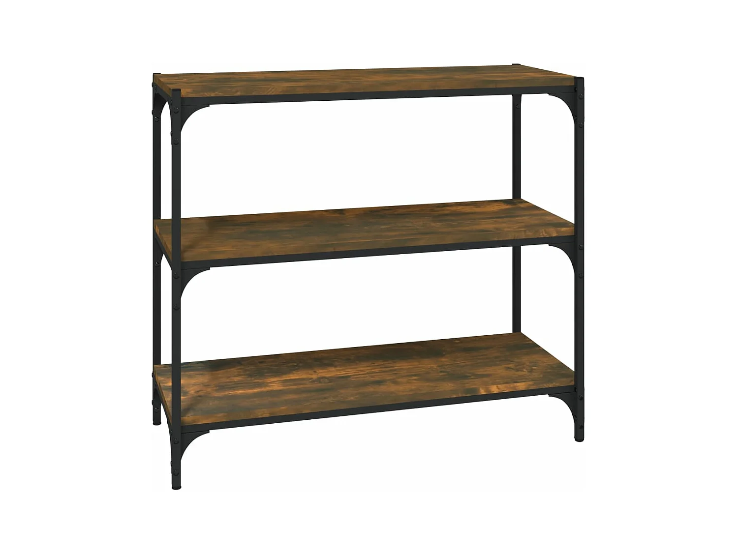 Bibliothèque Chêne fumé 80x33x70,5 Bois d'ingénierie et acier
