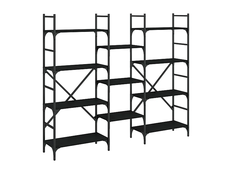 Bibliothèque noir 160x28,5x136,5 bois d'ingénierie