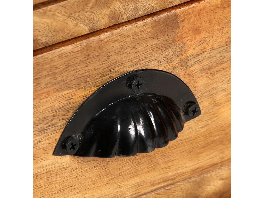 Bibliothèque à 4 étagères avec 6 tiroirs 122x36x181 Manguier