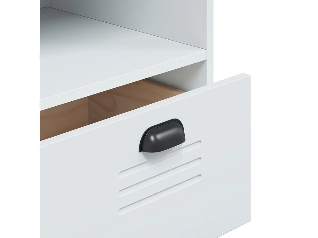 Bibliothèque VIKEN blanc 80x40x90 bois massif de pin