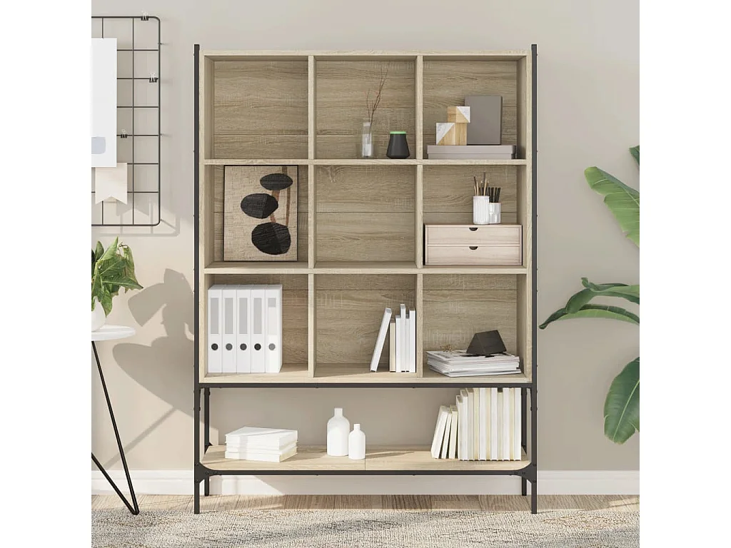 Bibliothèque chêne sonoma 102x30x141,5 bois d'ingénierie