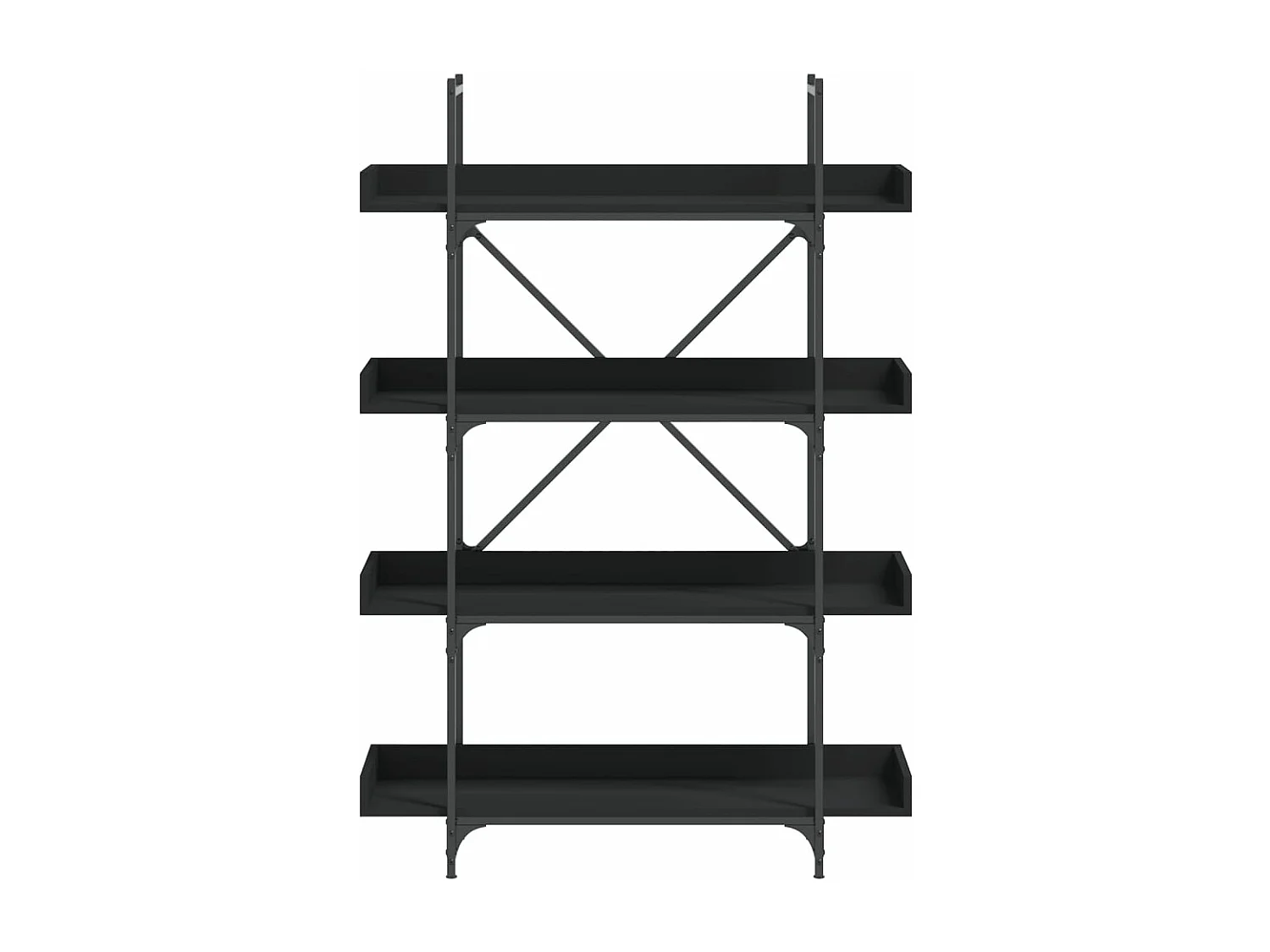 Bibliothèque à 4 niveaux noir 100x33x145,5 bois d'ingénierie