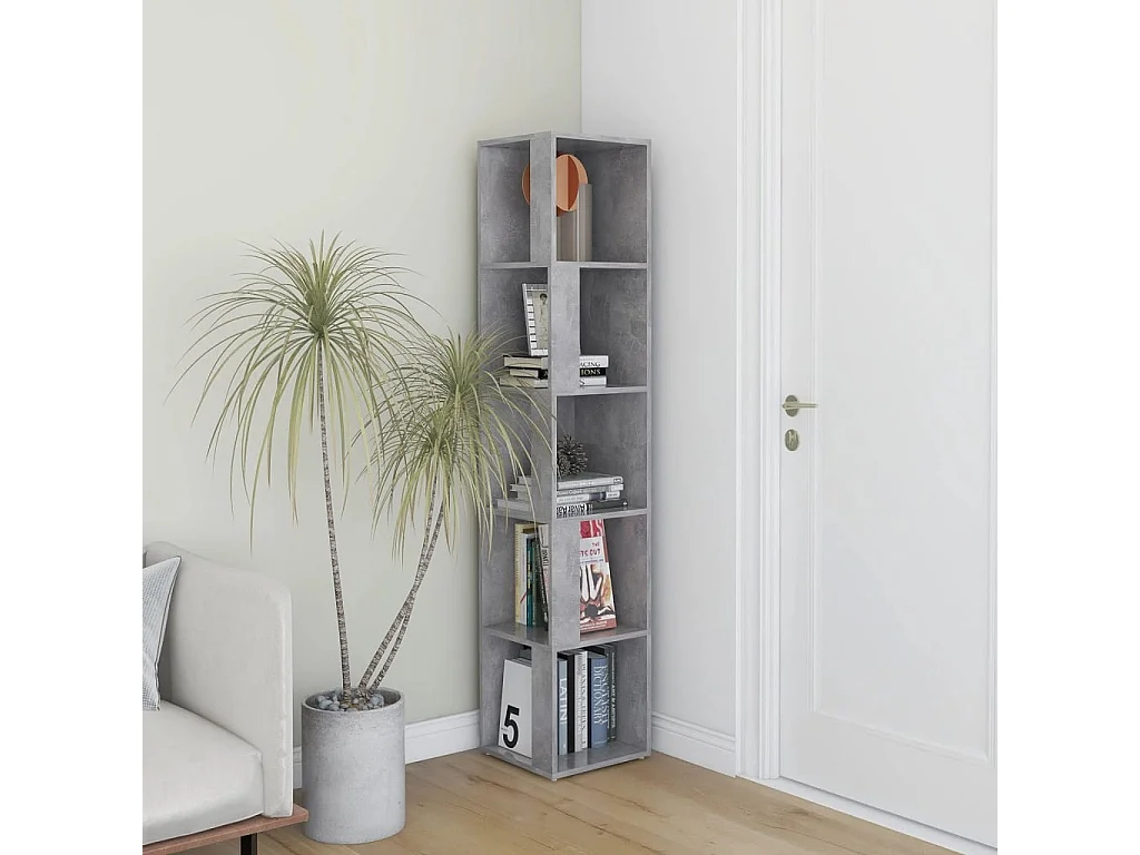 Armoire d'angle Gris béton 33x33x164,5