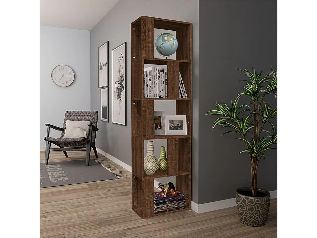 Bibliothèque Chêne marron 45x24x160 Bois d'ingénierie