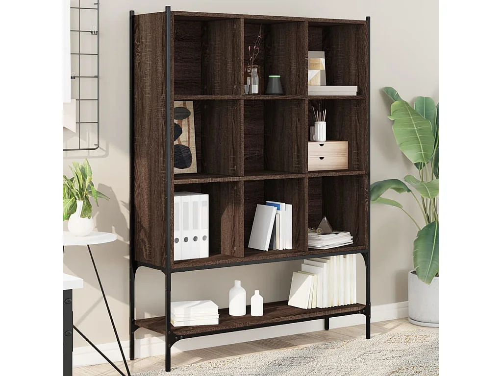 Bibliothèque chêne marron 102x30x141,5 bois d'ingénierie